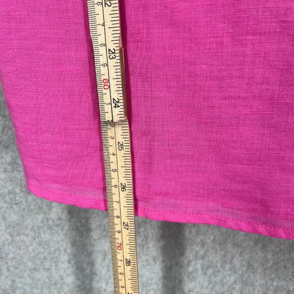 J.Crew Pink Linen-Blend Tank Top | Preppy Barbiecore Summer Blouse - Picture 10 of 12
